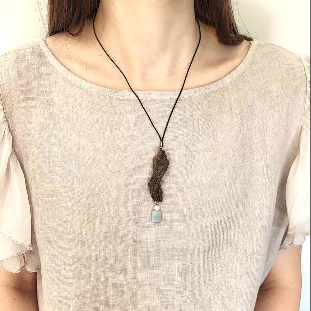 Kaelaehe VETEVOOG – ajupuit, amasoniit, jõepärl - Image 3