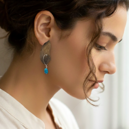 Kõrvarõngad DELMARE - ajupuit, värvitud hauliit