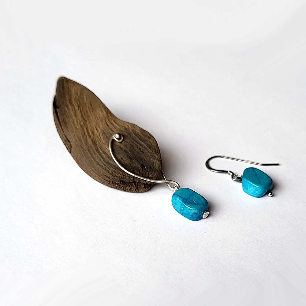 Kõrvarõngad DELMARE - ajupuit, värvitud hauliit - Image 3