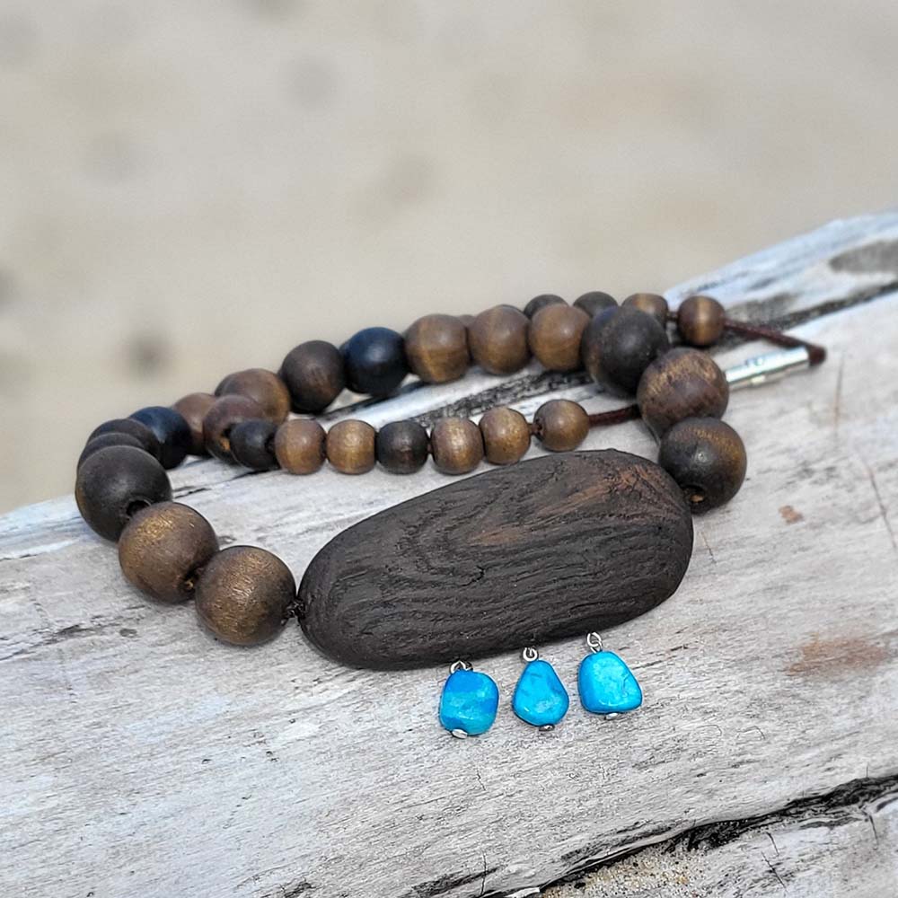 Kõrvarõngad DELMARE - ajupuit, värvitud hauliit - Image 4