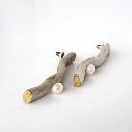 Kõrvarõngad JÄÄPISAR – ajupuit, jõepärl