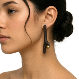 Kõrvarõngad MEREVAIKUS 1 – ajupuit, pärl