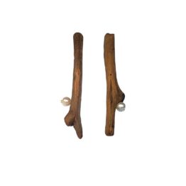 Kõrvarõngad MEREVAIKUS 2 – ajupuit, magevee pärl